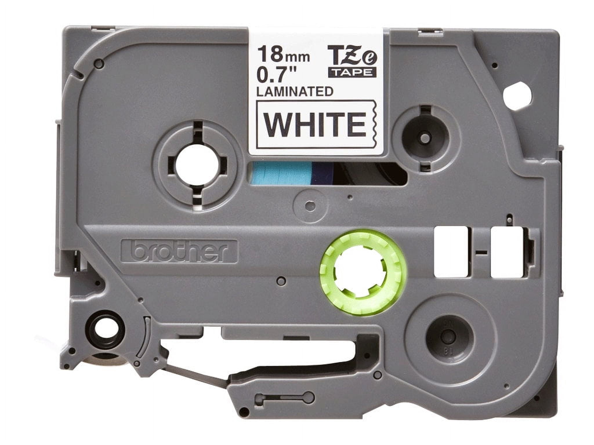 Genuine Brother 3/4" (18mm) Black on White TZe P-touch Tape for Brother PT-1950, PT1950 Label Maker