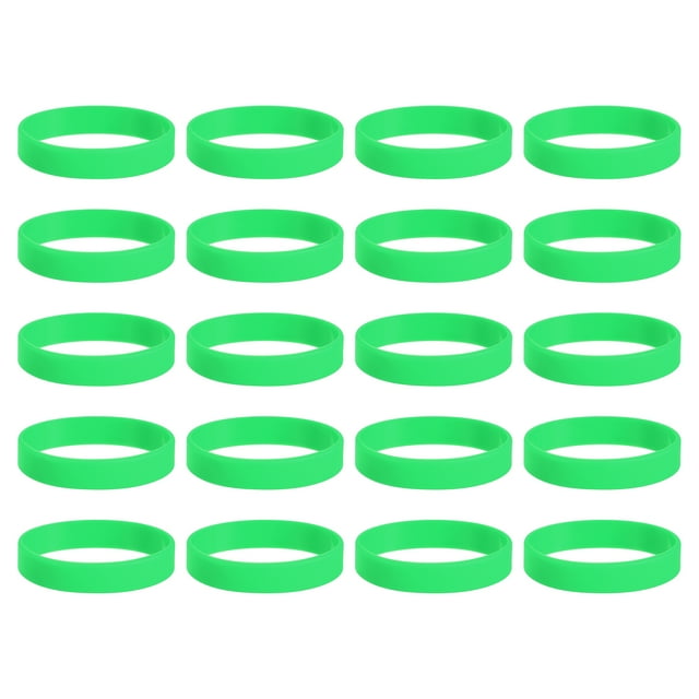 20Pcs Silicone Rubber Bands Non-slip 3.54 Inch Flat for Books, Green