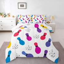 Castle Fairy Colorful Bowling Twin Comforter Sets for Kids Children,Sport Bedding Set