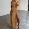 thumbnail image 2 of Vestido largo sin mangas retro liso para mujer: estilo sexy y moderno, material de poliéster, talla única, ideal para la playa o una fiesta, se recomienda lavar a mano., 2 of 5
