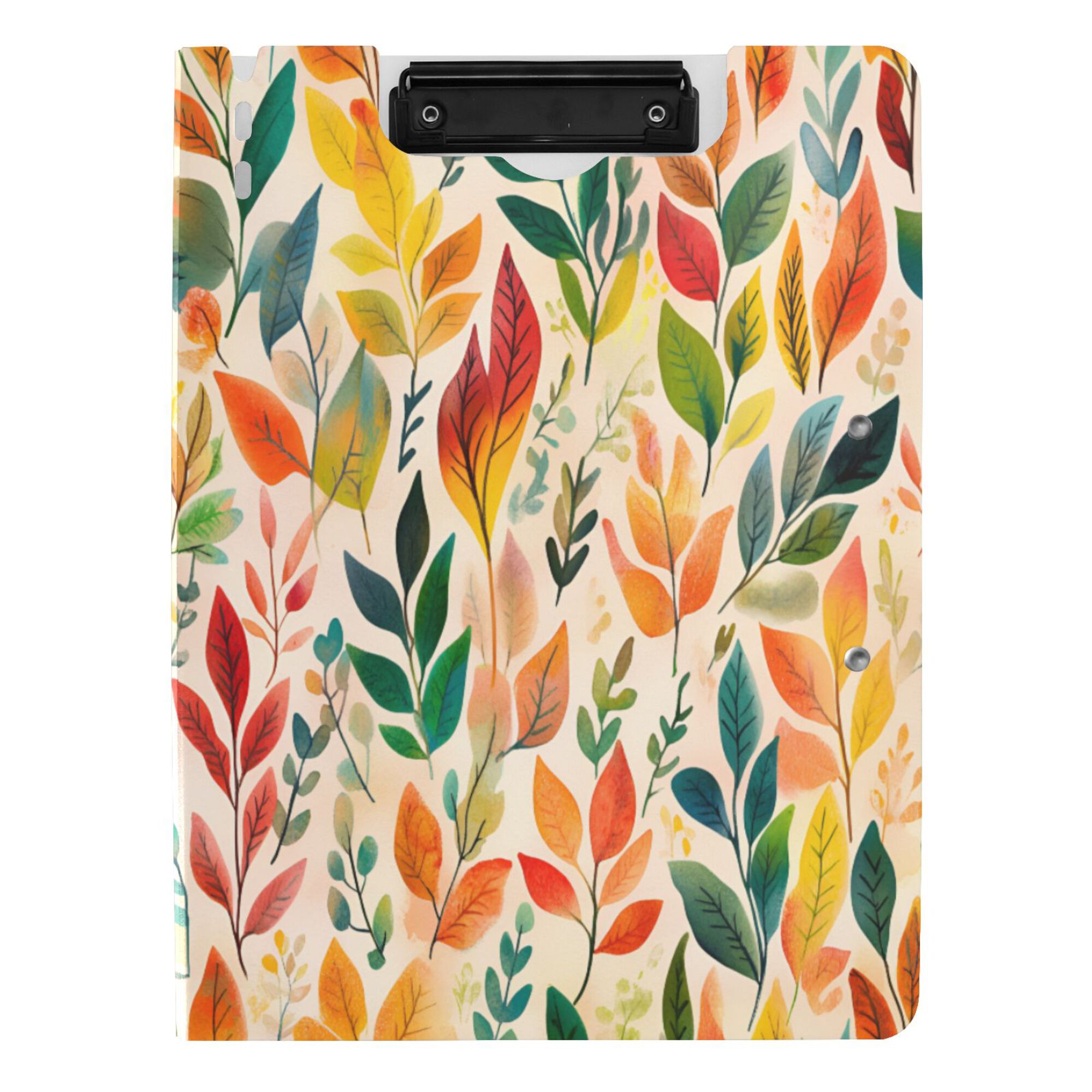 FORMRS A4 Clipboard Folder with Pen Holder Horizontal Foldable School Office Binder, Orange Leaves