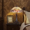 thumbnail image 2 of Vinplus Tiffany Table Lamp Bedside Reading Lamp 2-Light 16" Wide Antique Victorian Art Style Desk Lamp, 2 of 6