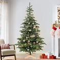 thumbnail image 3 of Wooden Base Christmas Tree 7 ft Pre lit, Bringstar Artificial Tree 941 PE PVC Mixed Tips, 400 Lights, 3 of 8