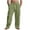 Army Green, variant on Mlzmgr Cotton Linen Pants for Men Drawstring Elastic Waist Loose Comfy Pants Summer Casual Outdoor Trousers