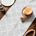 thumbnail image 3 of White Moroccan Table Runner 60 Inches, Boho Morocco Geometric Quatrefoil Grid Bed Runner Dresser Scarves Tabletop for Indoor Outdoor Parties/Ceremony/Banquet, 13" x 60", 3 of 8