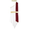 thumbnail image 3 of Sxiwei Mens Roman Greek Cosplay Costume Halloween Party Sleeveless Toga Dress Robe with Headwear Burgundy L, 3 of 5