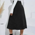 thumbnail image 6 of EDFBUYKRS Female Skirts Long Skirts for Women Summer Plus Size Women's Long Skirt Solid High Waist Skirt Corduroy Wrap Slim Fit Solid Skirt Autumn and Winter, 6 of 8
