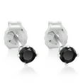 thumbnail image 2 of Gem Stone King Black Diamond Stud Earrings for Women Men | 925 Sterling Silver | 0.17 Carat Cttw | Round 2.5MM | Fine Jewelry Gifts for Her Mom Women Wife, 2 of 4