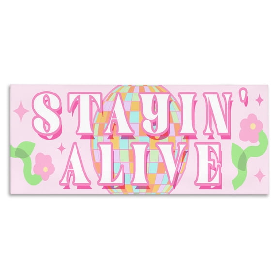 Stupell Industries Art Deco Stayin' Alive Retro Disco Canvas Art, 24 x 10, by Lil' Rue