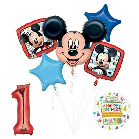 NEW Mickey Mouse 1st First Birthday Party Supplies Balloon Bouquet Decorations