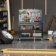 thumbnail image 4 of Aobabo Workbench with Drawers,47" x 22" Multi-use Workbench with 3 Tires of Shelves, Topping Space, Pegboard Shelves, Heavy-Duty Work Table Tool Storage Bench for Garage, Workshop, Basement(Black), 4 of 9