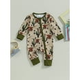 thumbnail image 3 of Infant Baby Boys Jumpsuit 3M 6M 12M Long Sleeve Cow/Horse Print Zipped Autumn Newborn Romper Clothes, 3 of 10