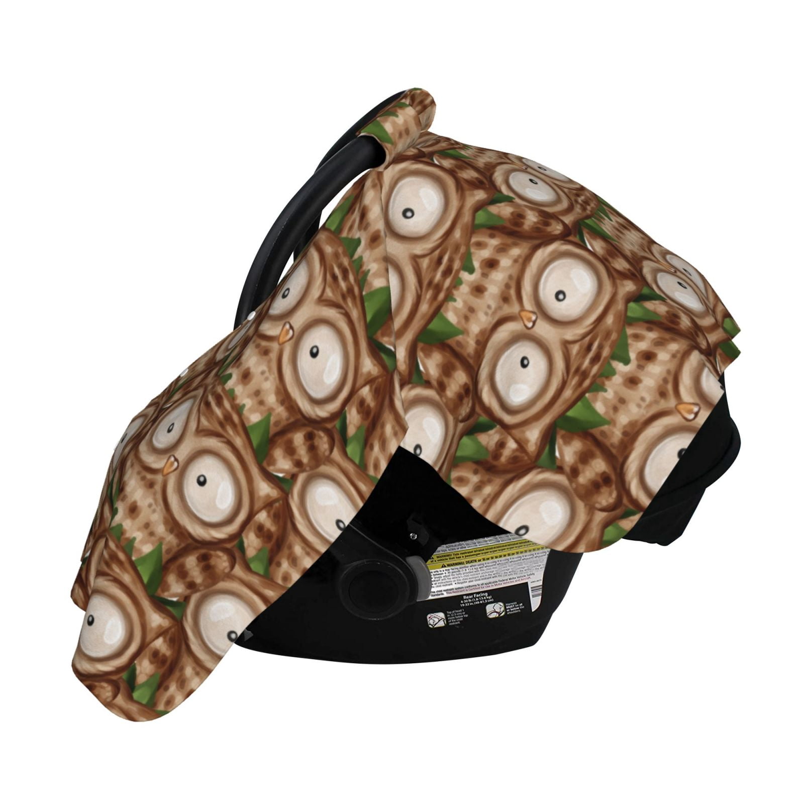 Naloa Beautiful Owl Baby Car Seat Cover, Breathable Baby Carrier Cover, Multiuse Baby Carrier Cover & Nursing Breastfeeding Cover
