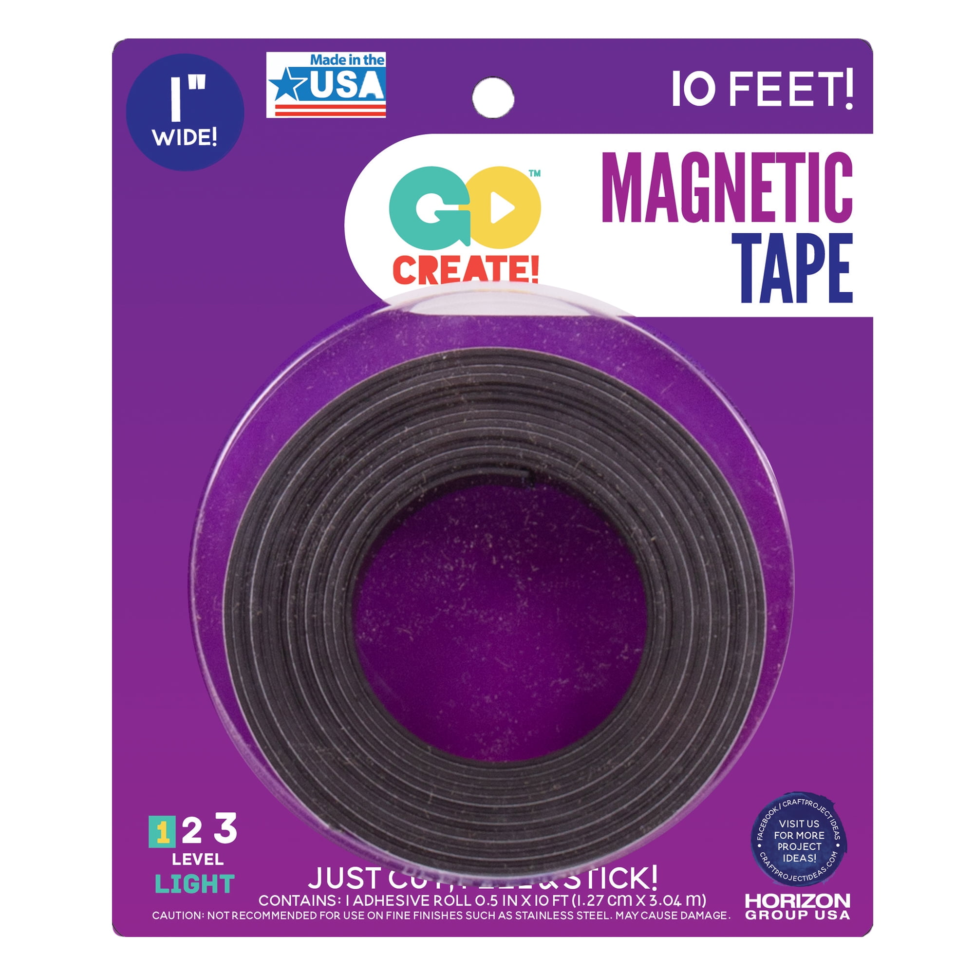 Go Create Adhesive Magnetic Tape Roll, 10 ft. x 1 in. Wide