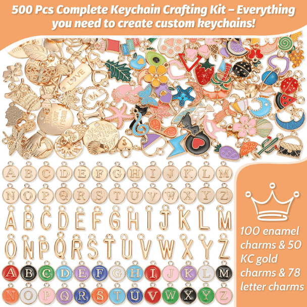 500pcs Lipgloss Keychain Making Kit, Including Key Clips, Lobster Claw Keychains, Extension Chains, Jewelry Pliers and Bag Charm kit(wwx)