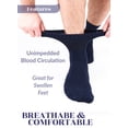 thumbnail image 6 of Hugh Ugoli Diabetic Socks for Men, Loose Ankle Extra-Wide Socks Rayon, Thin, Seamless Toe and Non-Binding Top, 8 Pairs, Navy Blue, Shoe Size: 8-11, 6 of 8