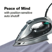 Hamilton Beach Professional Clothing Iron, Steam Iron for Clothes with Stainless Steel Soleplate, Silver