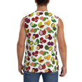 thumbnail image 4 of Uemuo Colorful Fruits Pattern Men's Sleeveless T-Shirt,Muscle Athletic Tank Top, Moisture-wicking Quick-dry Breathable Classic Tee Top for Gym Run Outdoor Sports-Small, 4 of 8