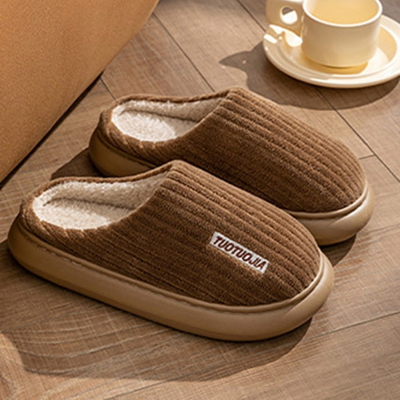 Weloille Slippers For Women, A Pair Of Lazy Slippers Curly Cozy Flat Slide Slippers Comfy Soft Non-Slip House Shoes Indoor And Outdoor, Warm Gift