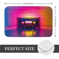thumbnail image 2 of Fuzoiu Neon Cassette Tape Print Door Mat Outdoor Indoor Welcome Mats, Front Doormat,Flannel Non Slip Durable Entrance Rugs for Front Door, Inside Outside Entry, Porch, Resist Dirt,16x24in, 2 of 7
