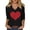 B-Black, variant on Women's Tops, Tees & Blouses 3/4 Sleeve Soft Blend Hearts Blouses Graphic Print T Shirt