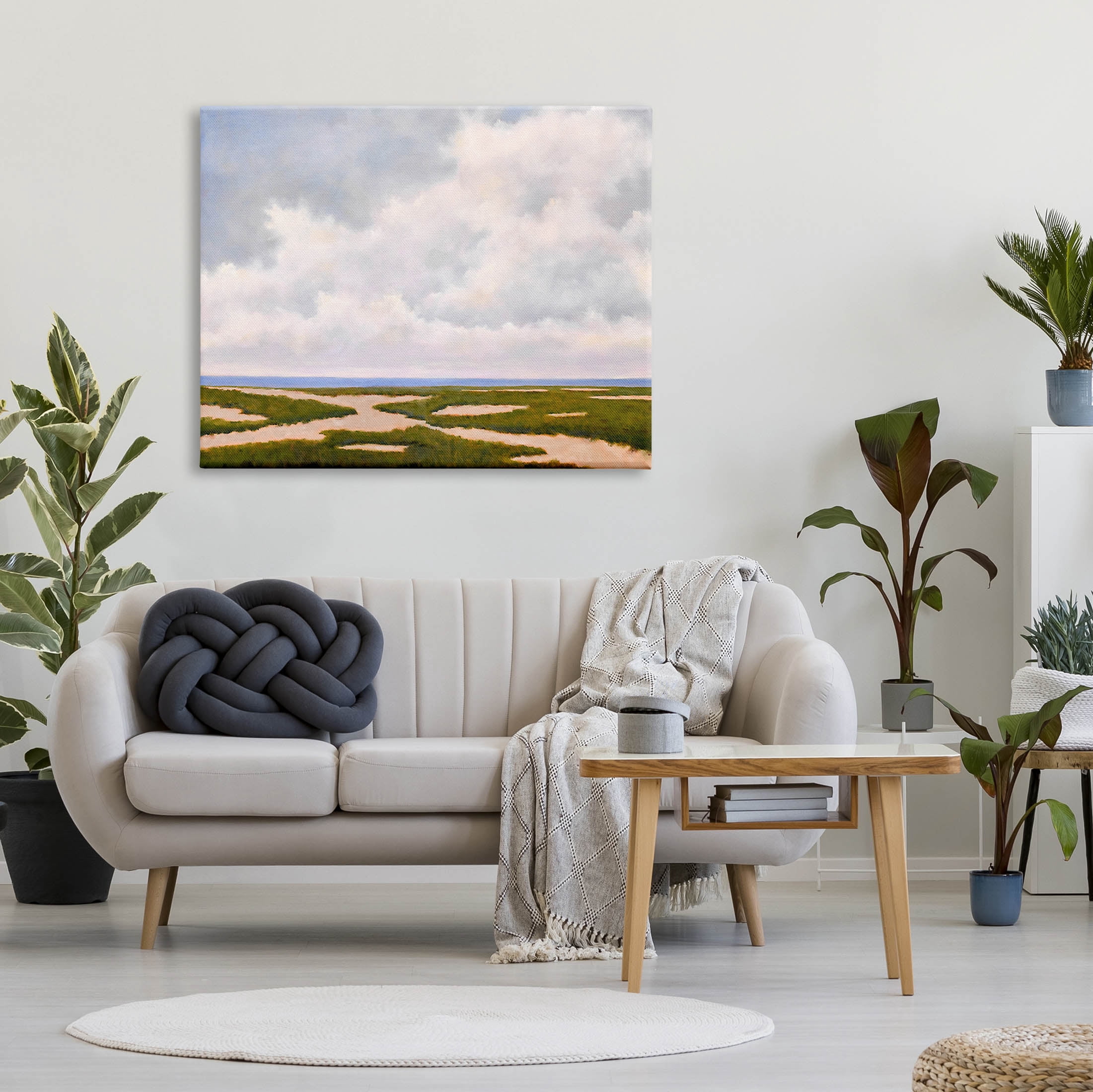 Stupell Industries Cloudy Distant Beach Horizon Painting Gallery Wrapped Canvas Print Wall Art, Design by Catherine Andersen