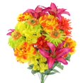 thumbnail image 1 of 24 Stems Faux Full Blooming Ranunculus, Lily, Hydrangea Mixed Flower Bush - Festive, 1 of 1