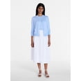 thumbnail image 3 of Time and Tru Women's Smocked Waist Cotton Midi Skirt, Sizes XS-XXXL, 3 of 6