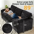 thumbnail image 6 of AECOJOY 89" Comfy Sofa Couch for Living Room, 3 Seats Large Modern Chenille Sofa with 2 Removable Pillows, Oversized Cozy Cloud Couch for Apartment (Black), 6 of 10