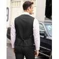 thumbnail image 6 of Coshow Men's Suit Vests Layered Waistcoat Business Formal Dress Vest for Wedding with Pockets, 6 of 8