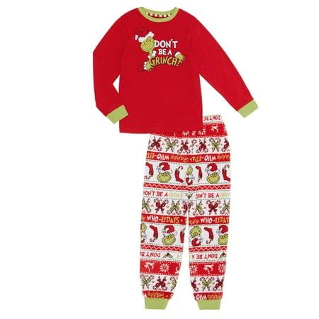Matching Family Christmas Pajamas Unisex Kids 2-Piece Dr. Seuss The Grinch Sleep Set