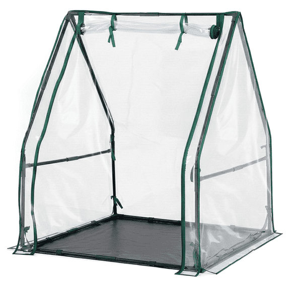 Mini Greenhouse with PVC Cover Indoor Outdoor Plant Grow Tent Rust-Proof Steel Frame Waterproof PE Cover Gardening Green House for Garden Backyard Patio