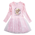 thumbnail image 2 of Vestidos de princesa Elsa de Frozen de Disney, disfraz de Cosplay para niñas pequeñas, vestido de tul con estampado de dibujos animados para bebés, regalo para niños de primavera y verano, 2 of 4