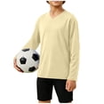 thumbnail image 5 of Jalioing Boys Long Sleeve Athletic Shirts Solid Color Breathable Quick Dry Sport T Shirt Big Boys Lightweight Activewear, 5 of 8