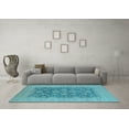 thumbnail image 3 of Ahgly Company Indoor Square Oriental Light Blue Traditional Area Rugs, 6' Square, 3 of 4