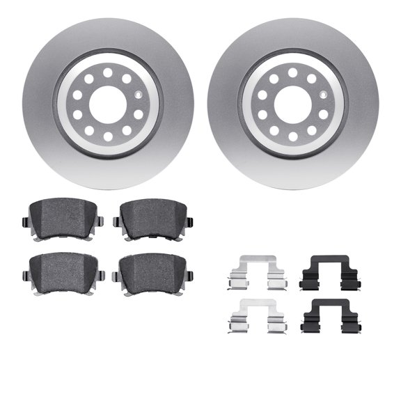 Dynamic Friction Company Rear Geospec Brake Rotors with 5000 Advanced Brake Pads includes Hardware 4512-74122