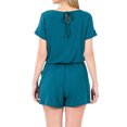 thumbnail image 4 of TheLovely Women & Plus Short Sleeve Romper with Elastic Waist & Keyhole Back Summer Loungewear, 4 of 5