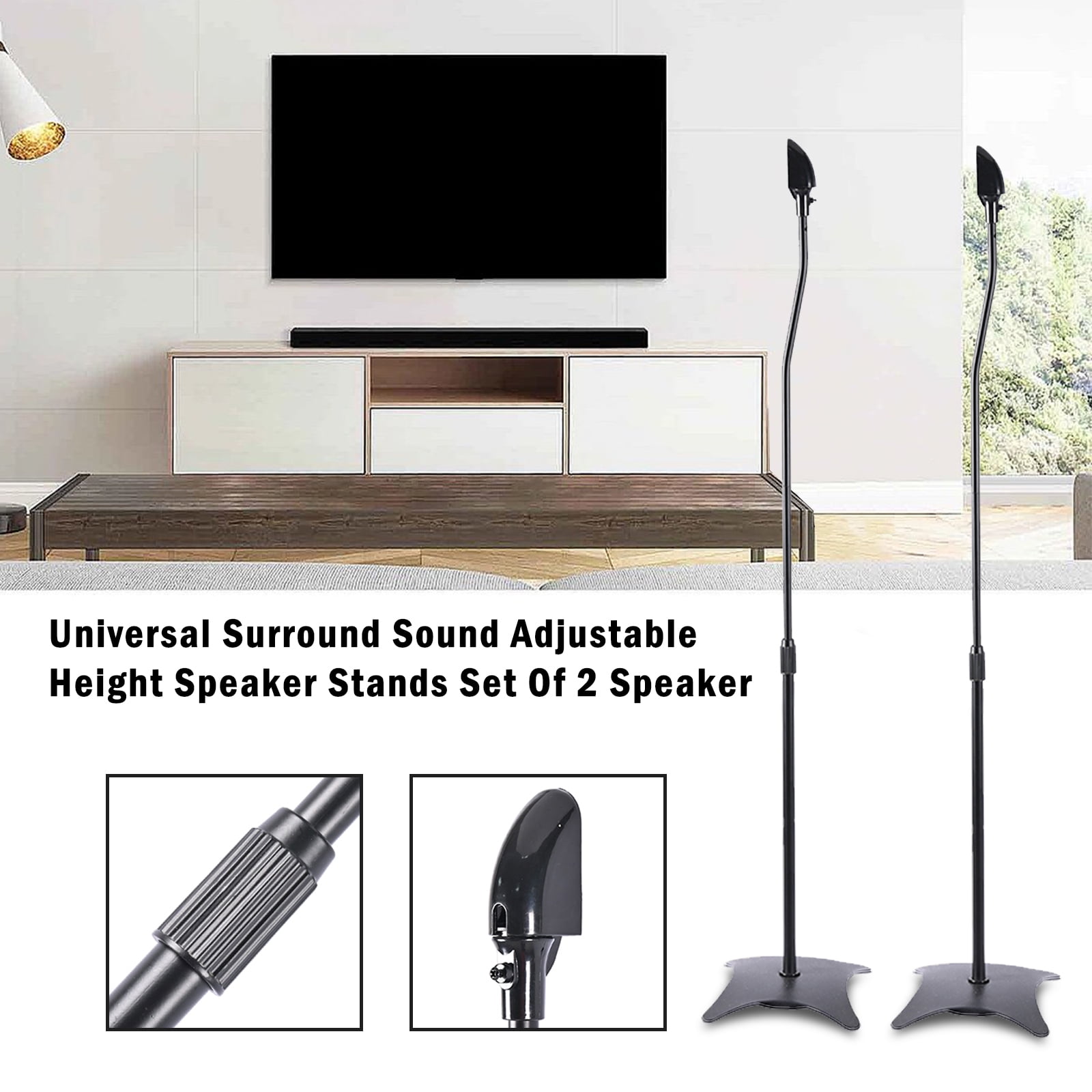 2PCS/One set Universal Surround Sound Adjustable Height Speaker Stands