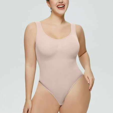 

Lydiaunistar Plus Size Clearance!Women s Short Sleeve Sexy Cultivate Solid Color Fashion Tight Fitting Jumpsuit Shapewear Bodysuit Beige S