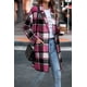 thumbnail image 5 of Abrigo PRETTYGARDEN 2024 Mezcla de Lana a Cuadros Tartan Rojo Rosa M, 5 of 8