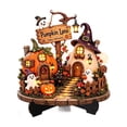 thumbnail image 2 of Halloween Ghost Table Decorations, Pumpkin House Wooden Block Sign, Halloween Tiered Tray Decor, Pumpkin Ghost Decor, Rustic Home Decor for Desk, Mantel(A), 2 of 7