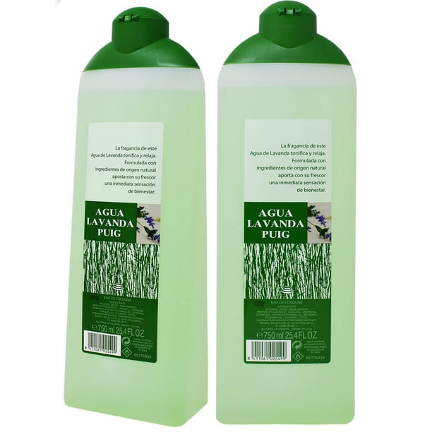 Cologne Puig Agua Lavanda, 750 ml, para después del baño, paquete de 2