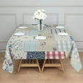 thumbnail image 3 of Pioneer Flower Floral Print Pattern Square Tablecloth,Waterproof Square Table Cover,Wipeable Spillproof Washable Table Cover for Home Kitchen Party Decor 60"x60"(152x152cm), 3 of 6