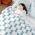 thumbnail image 5 of Castle Fairy Minimalist Oval Grid Queen Bedding 7pcs,Mid Century Rounded Bedding Comforter Set Queen,Skyblue White,Reversible, 5 of 7
