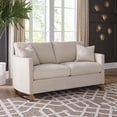 thumbnail image 2 of Corliss Upholstered Curved Track Arm Loveseat Beige, 2 of 10