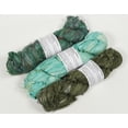 thumbnail image 2 of Vintageandyou 300g Recycled Sari Silk Ribbon Yarn | Pack of 3 Upcycled Silk Skeins | Handcut & Hand Joined Ribbon for Crochet, Macram, Weaving, Knitting, Jewelry Making & Fiber Art | Green, 2 of 6
