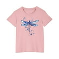 thumbnail image 2 of Piuwrlz T-Shirts Tops for Kids Girls Short Sweatshirt Sleeve Fashionable Printed Cotton T Shirt Top Pink Size 3 Years, 2 of 4