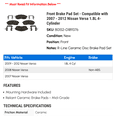 thumbnail image 2 of Front Brake Pad Set - Compatible with 2007 - 2012 Nissan Versa 1.8L 4-Cylinder 2008 2009 2010 2011, 2 of 2