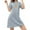 Blue, variant on Tnhcen European Style Milk Silk Double Brushed Heart Print Short Sleeve Sleepwear Dress | Summer Thin Crewneck Pajamas | Plus Size S-XL