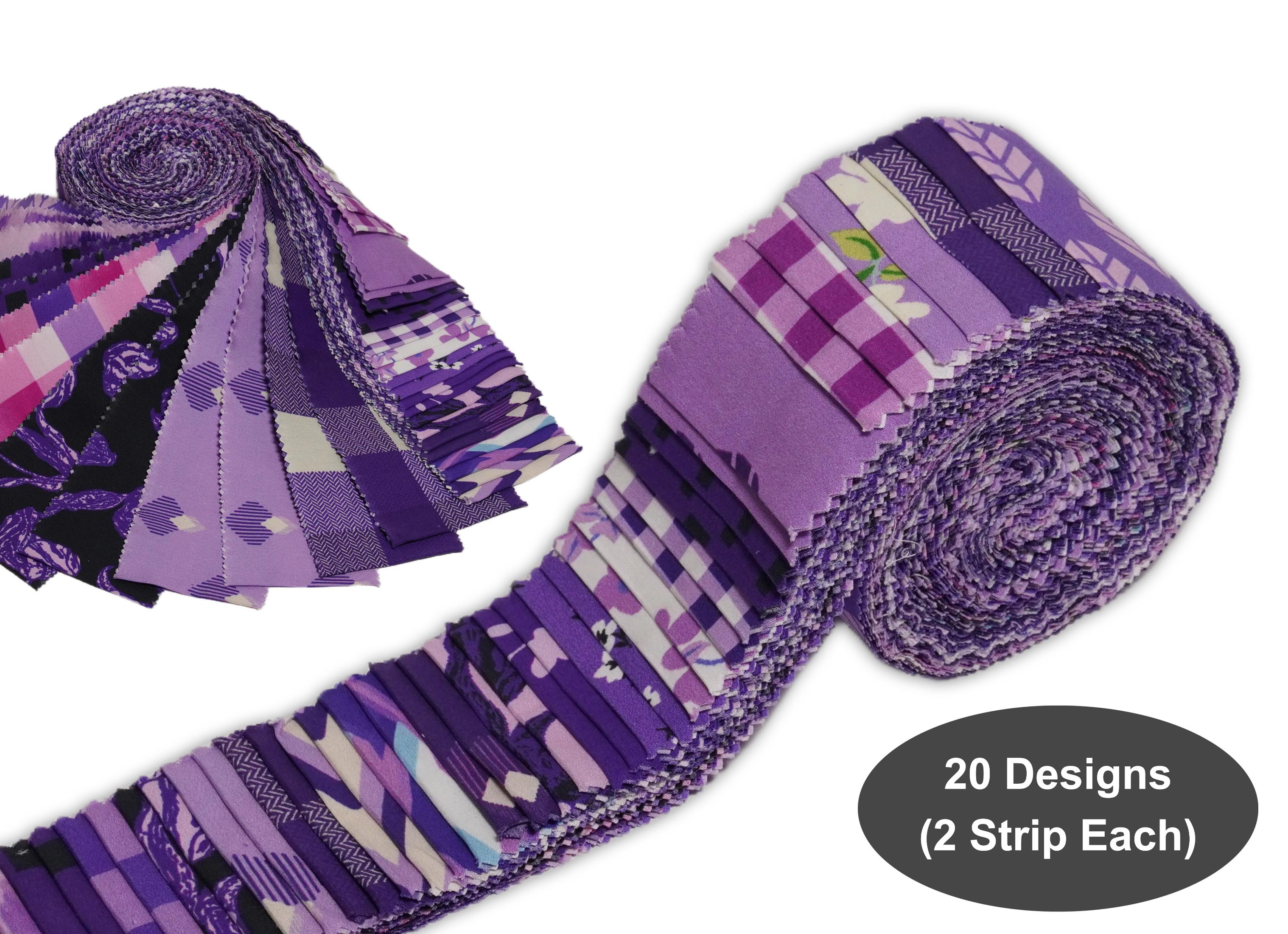 Soimoi 40Pcs Geometric & Floral Print Cotton Precut Fabrics for Quilting Craft Strips 2.5 x 42 inches Jelly Roll